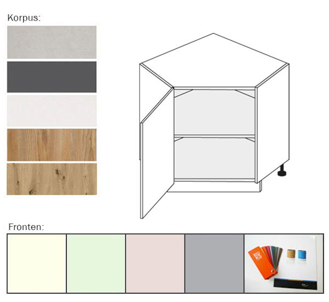 Feldmann-Wohnen Klapphängeschrank Pescara (Pescara, 1-St) 84cm Front- und Korpusfarbe wählbar 1-türig