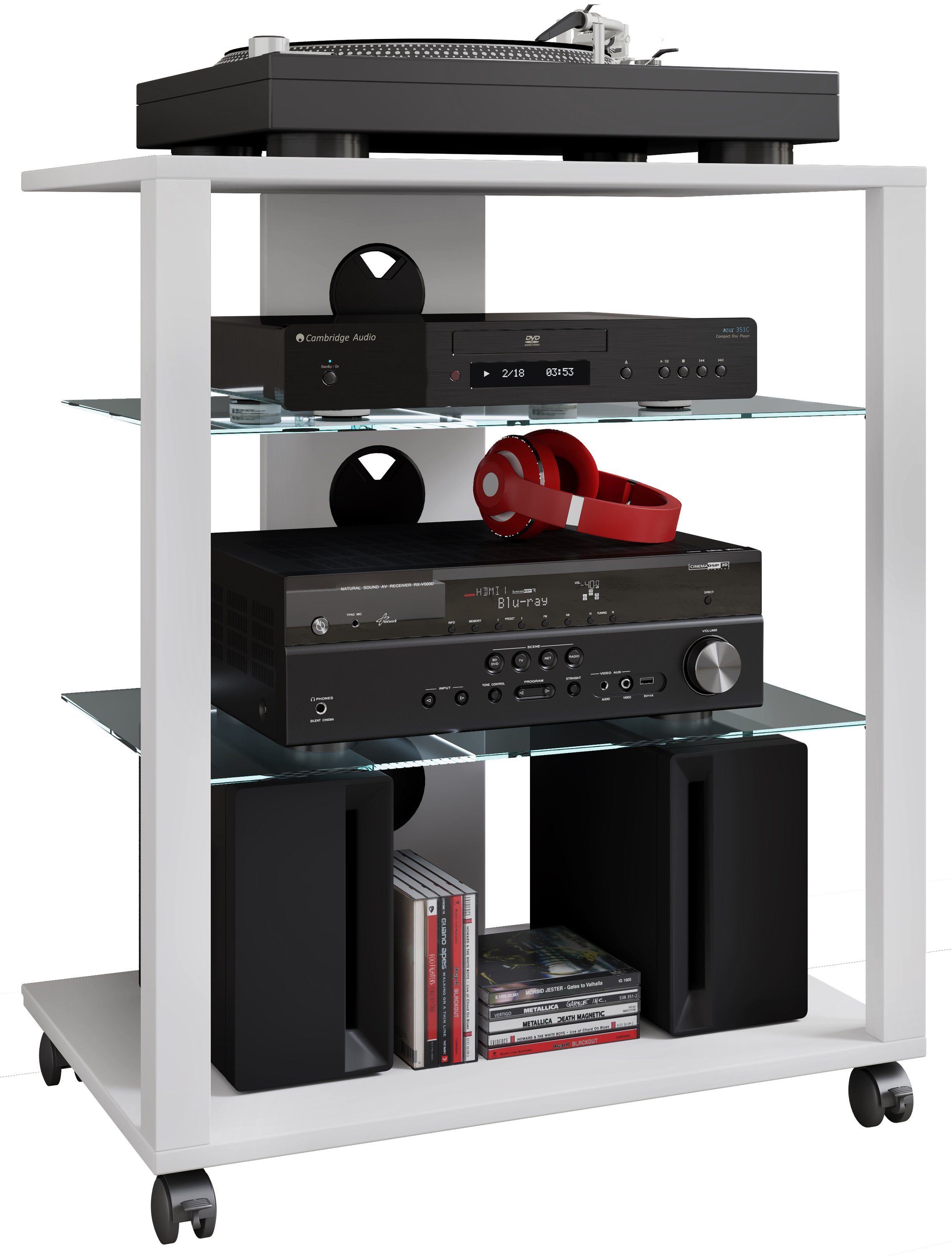 VCM TV-Rack Hifi Möbel Rack Glas günstig online kaufen