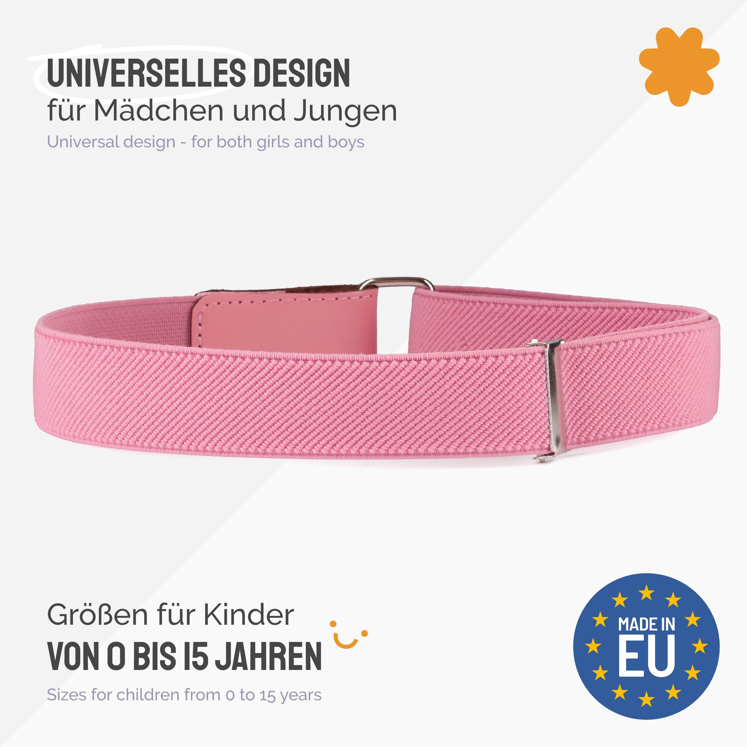 Ladeheid Stoffgürtel Kinder Gürtel Elastik-Gürtel 1-12 Jahre 34-90 cm P15 (1-St) – Bild 3 von 5