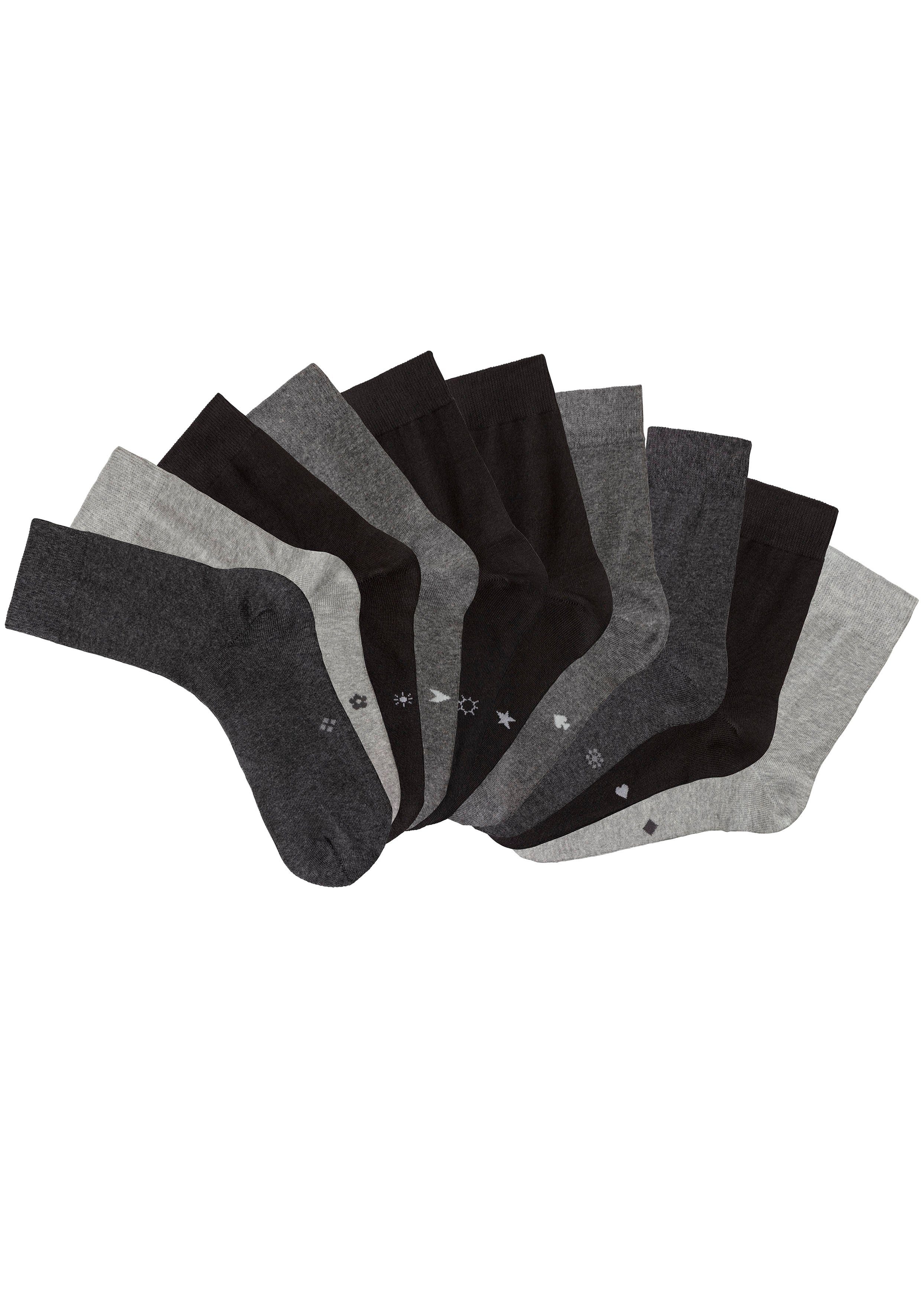 H.I.S Basicsocken (Packung, 10-Paar) mit eingestrickten günstig online kaufen