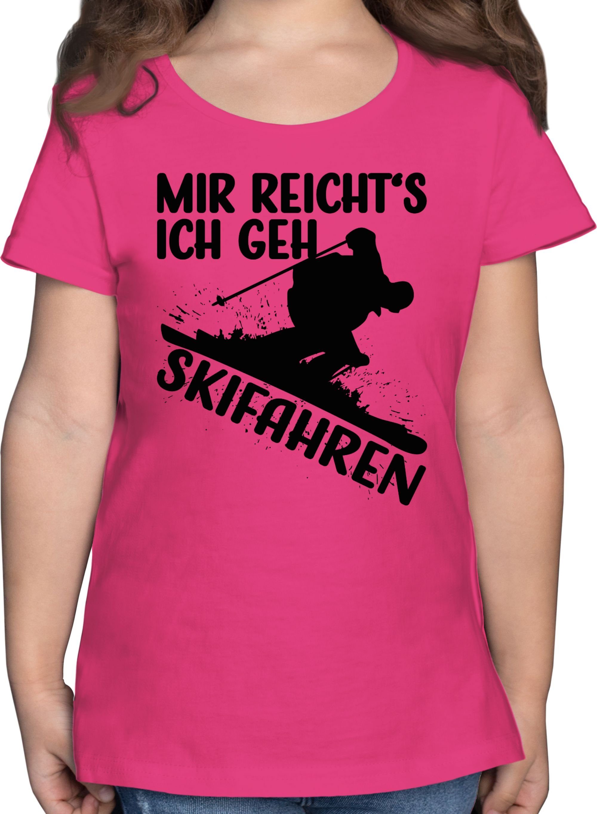 Shirtracer T-Shirt Mir reicht's ich geh Skifahren Kinder Sport Kleidung 2 Fuchsia