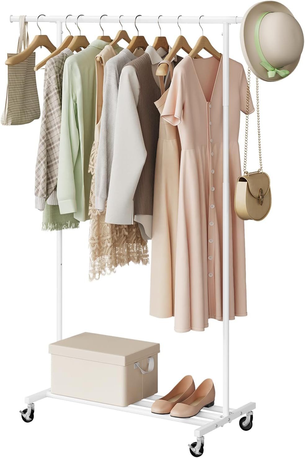EUGAD Kleiderständer, (1 St), auf Rollen, Garderobenständer ausziehbare bis günstig online kaufen