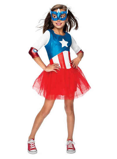 Rubie´s Kostüm Captain America Mädchen, Original lizenziertes Avengers Kostüm