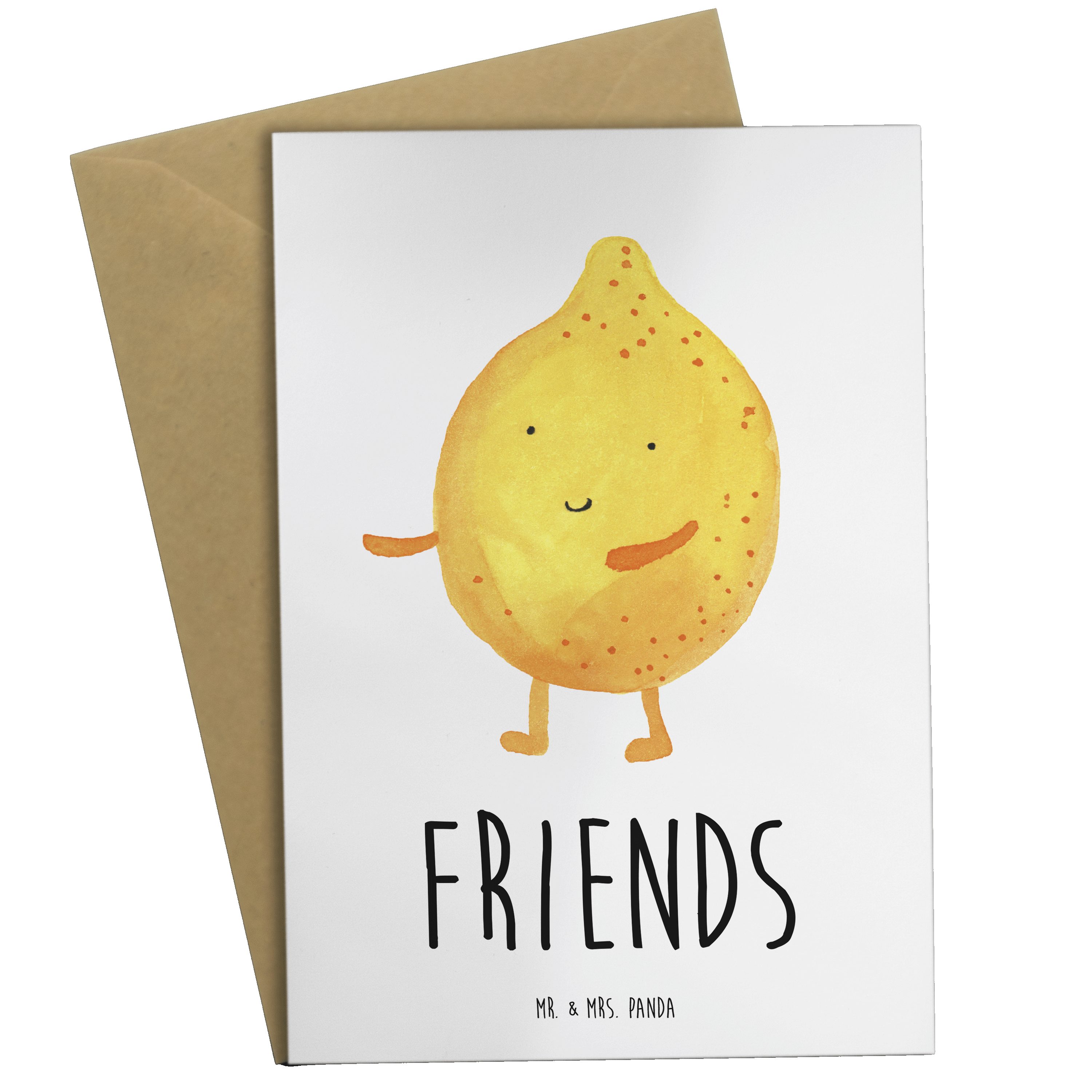 Mr. & Mrs. Panda Grußkarte BestFriends-Lemon - Weiß - Geschenk, Gute Laune, Glückwunschkarte, lu