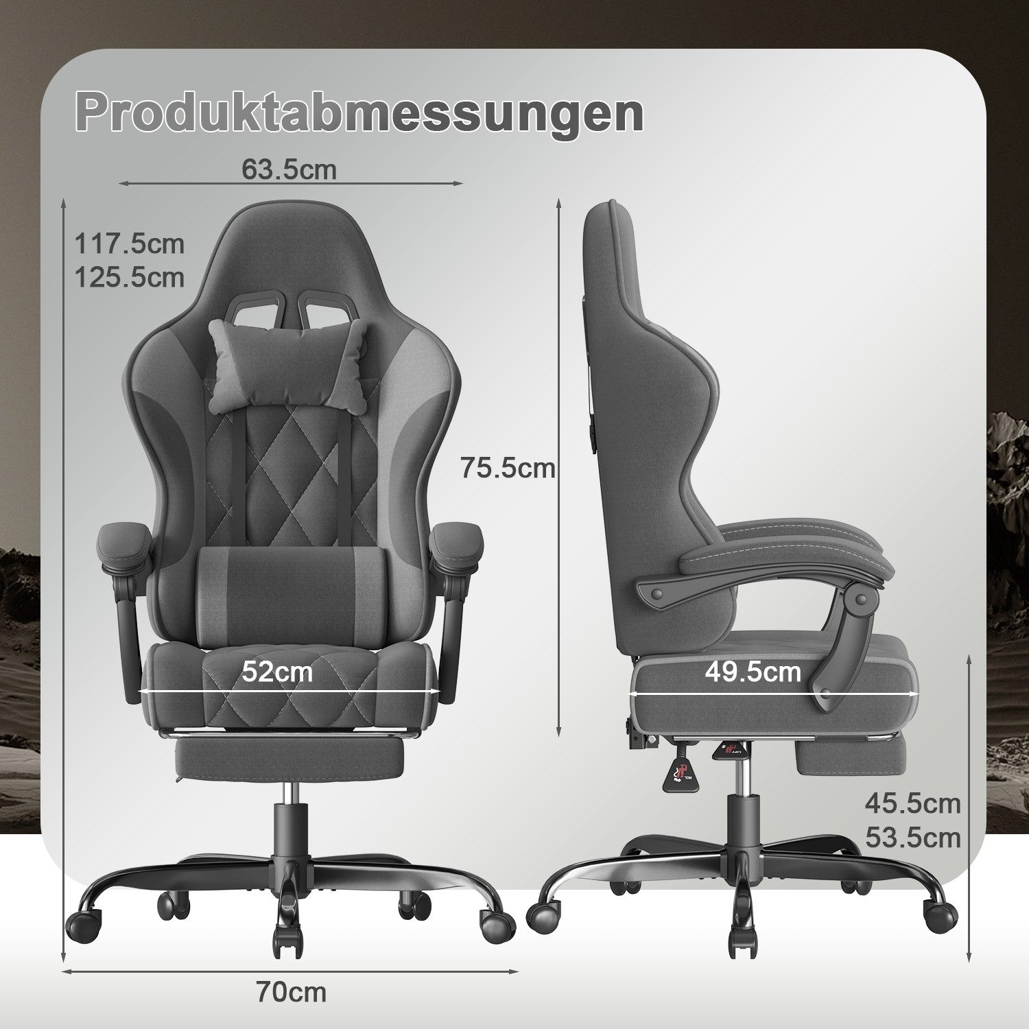 HOMALL Gaming-Stuhl Massage-Bürostuhl aus Stoff mit Fußstütze und Kopfstütz günstig online kaufen