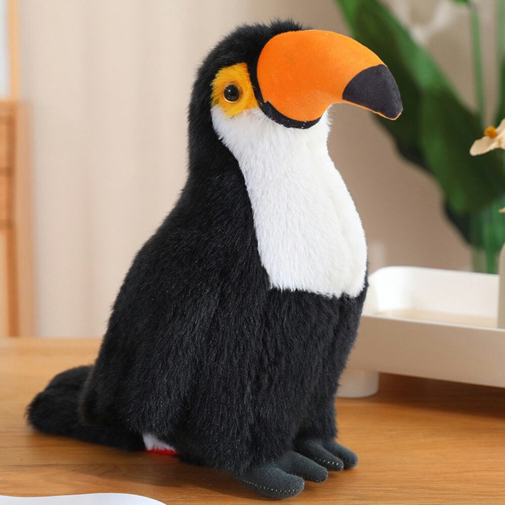 LEAN TOYS Kuscheltier Tukan Kuschelvogel Schmusetier (Spar-Set, 1-St., 35 cm kuschelweich), realistische Optik, weicher Plüsch, 35 cm