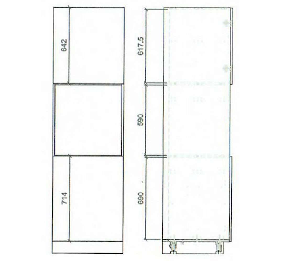 und 60cm (Rimini) wählbar mit matt 1 Feldmann-Wohnen 2-türig Rimini Fach 6025 Korpusfarbe für RAL Einbaugerät Front- Backofenumbauschrank farngrün