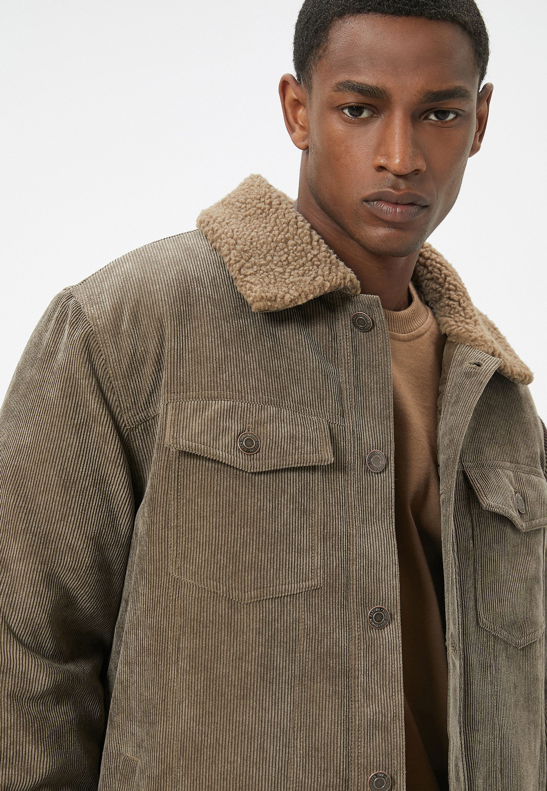 Fellimitatjacke Slim Klassisch