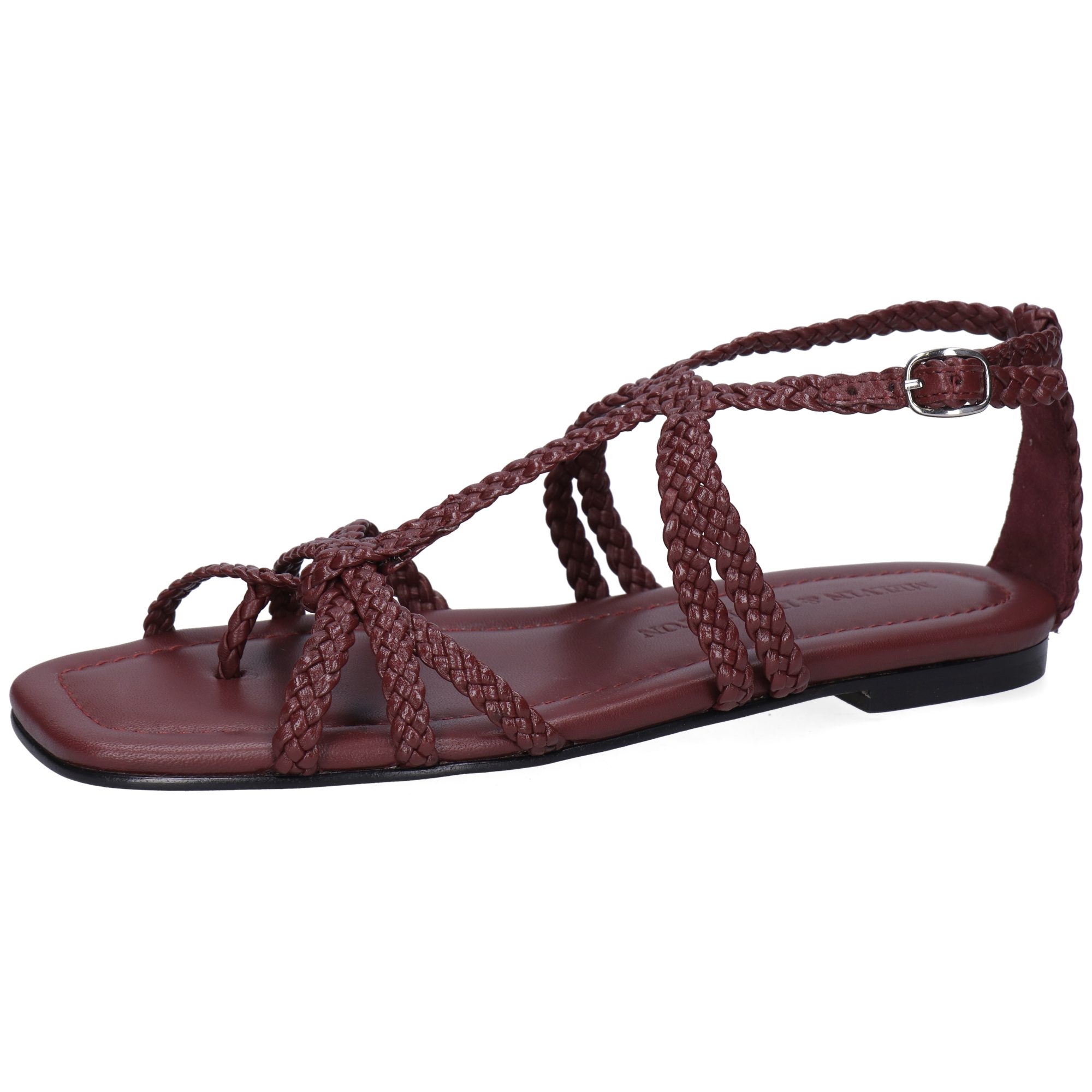 Melvin & Hamilton Kinsley 3 Leder-Geflochtene Schuhe für Damen Sandale Flache Absätze, Echtes Leder, Von Hand geflochten