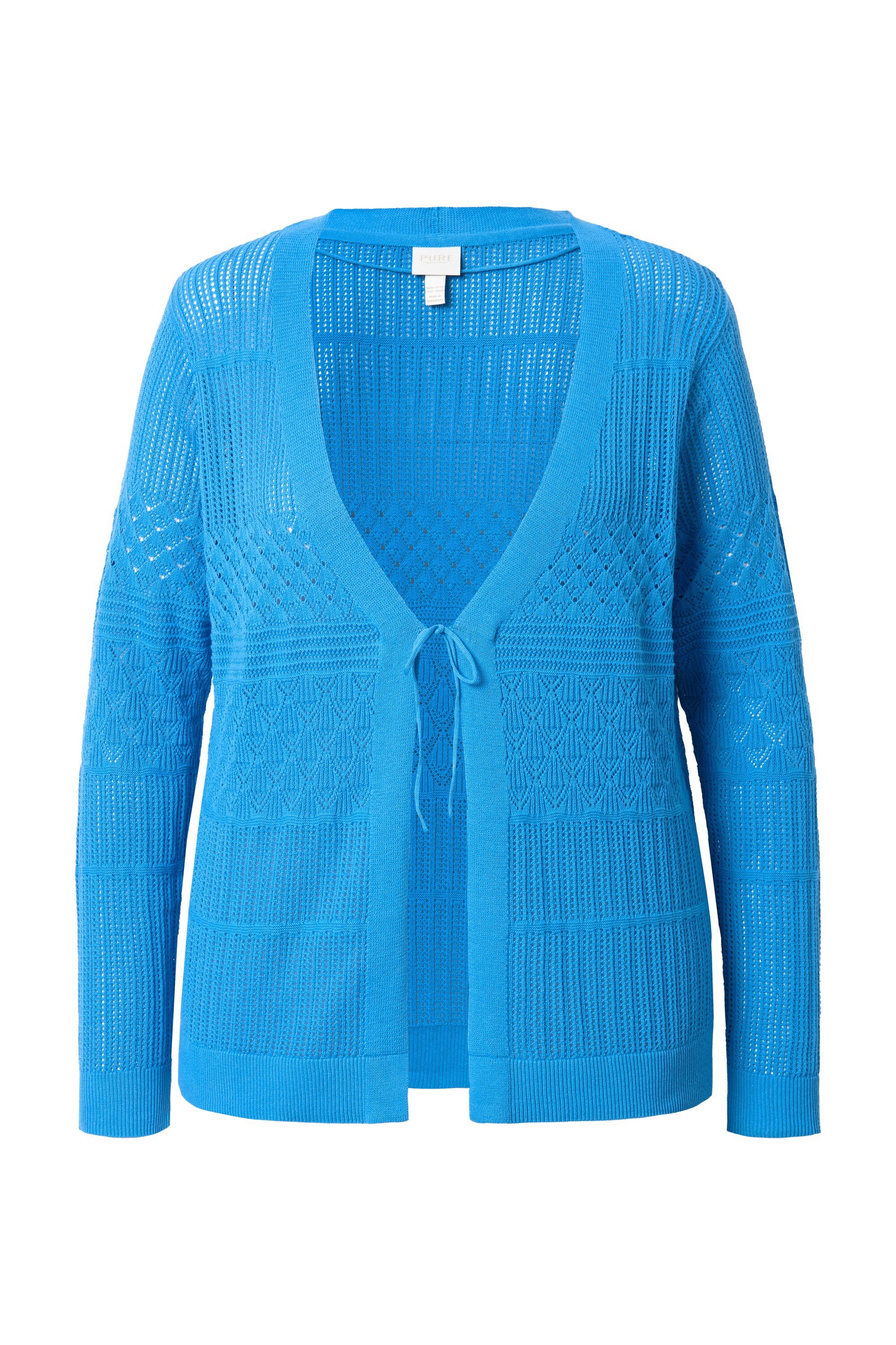 Ulla Popken Strickjacke Strickjacke Ajour V-Ausschnitt Langarm günstig online kaufen