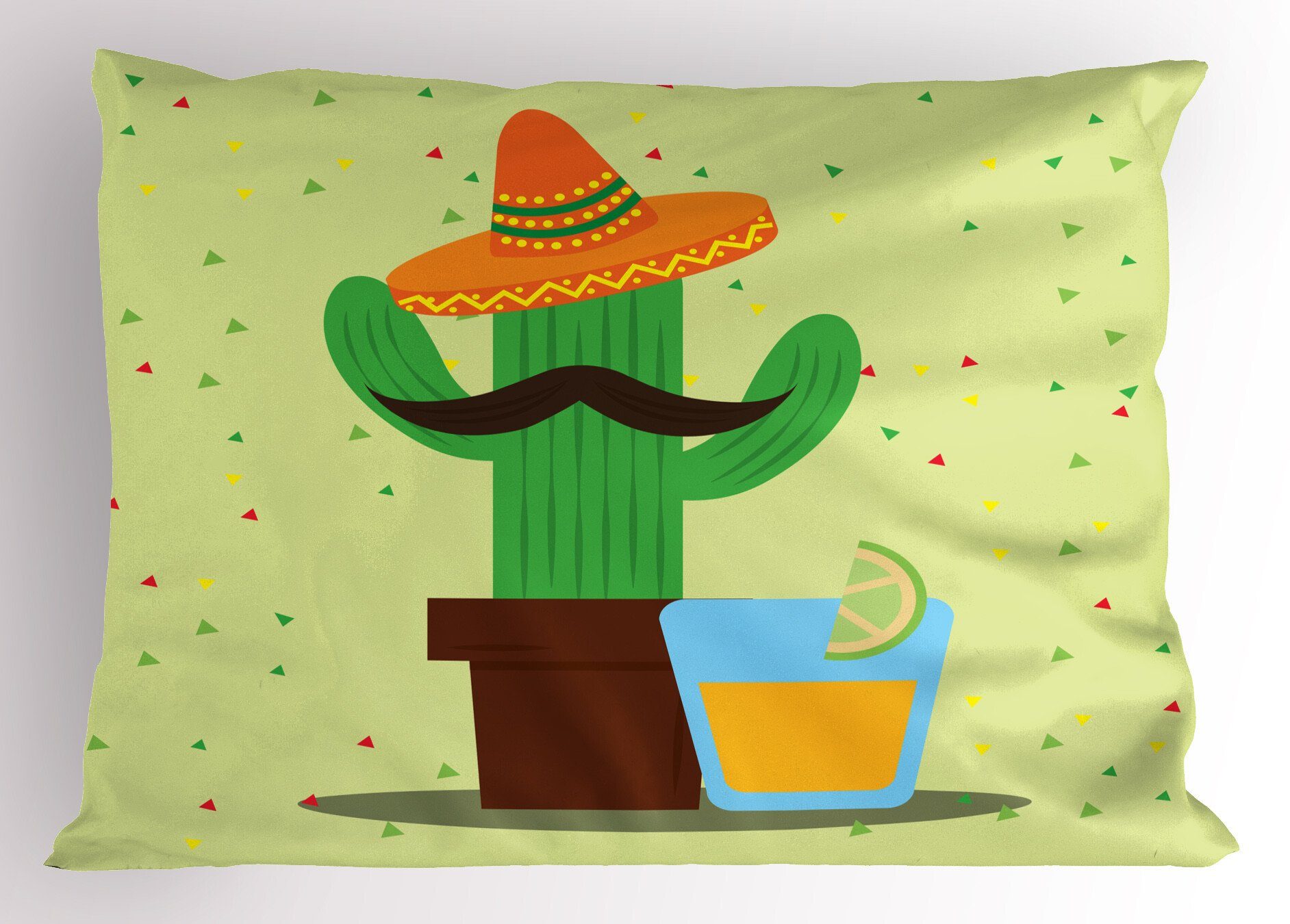 Kissenbezüge Dekorativer Standard King Size Gedruckter Kissenbezug, Abakuhaus (1 Stück), spanisch Mexican Cactus und Tequila | Kissenbezüge