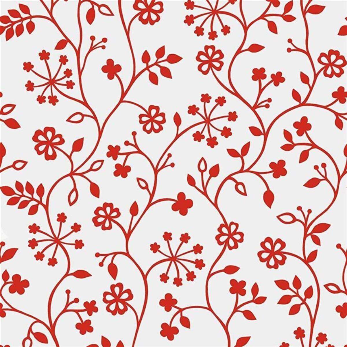 d-c-fix Fensterfolie Sichtschutzfolie selbsthaftend Blumen rot Deko Folie für Fenster, Glatt, Statisch haftend - Rückstandslos entfernbar & wiederverwendbar