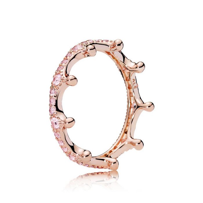 Pandora Fingerring Rose 187087NPO Ring Enchanted Crown Pink Gr. 58