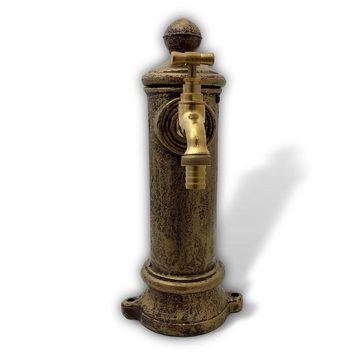 Aubaho Gartenbrunnen Sehr kleiner 30cm Standbrunnen Hydrant Gartenbrunnen Brunnen gold Anti