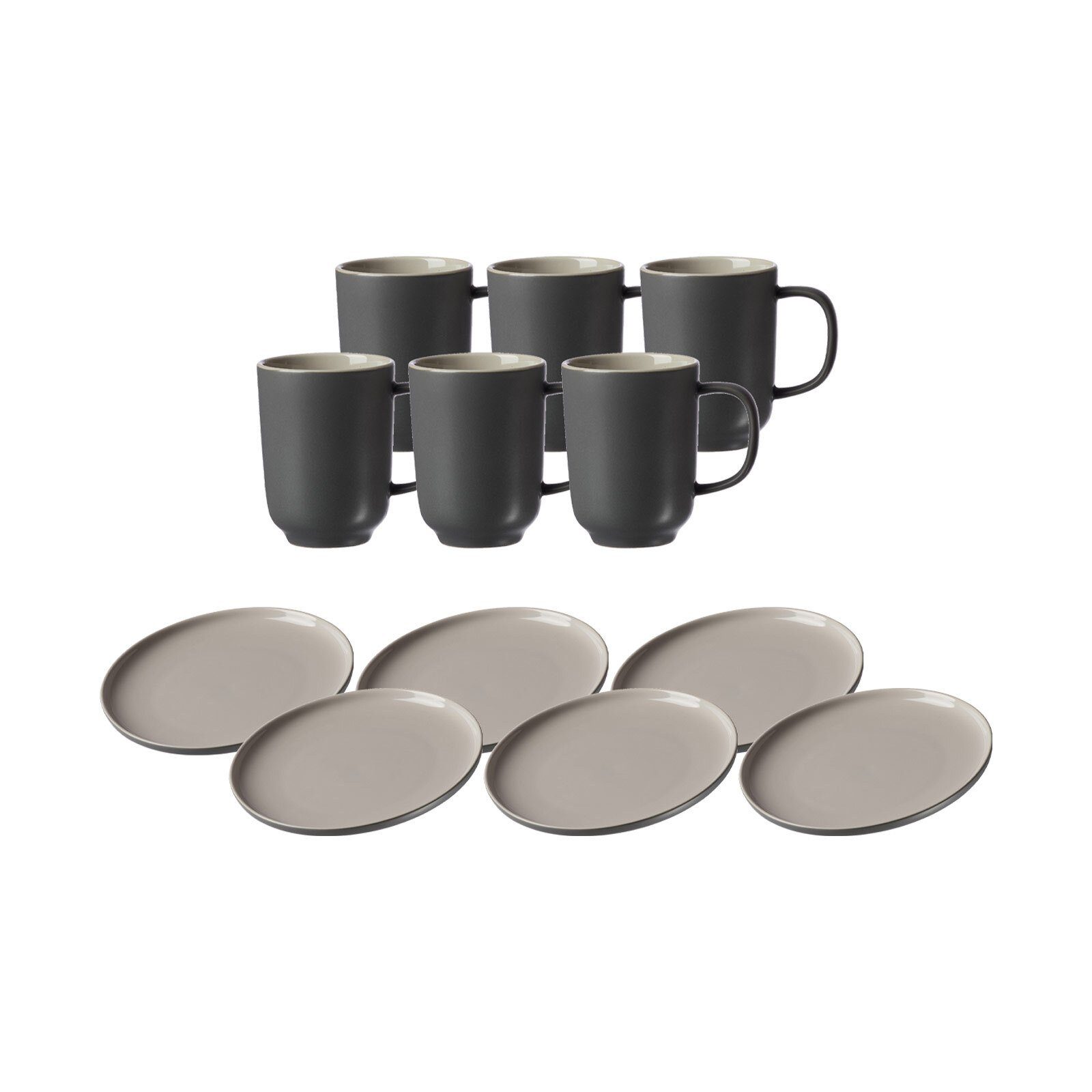 Ritzenhoff & Breker Kombiservice Jasper Kaffeeservice 12er Set (12-tlg), Keramik grau