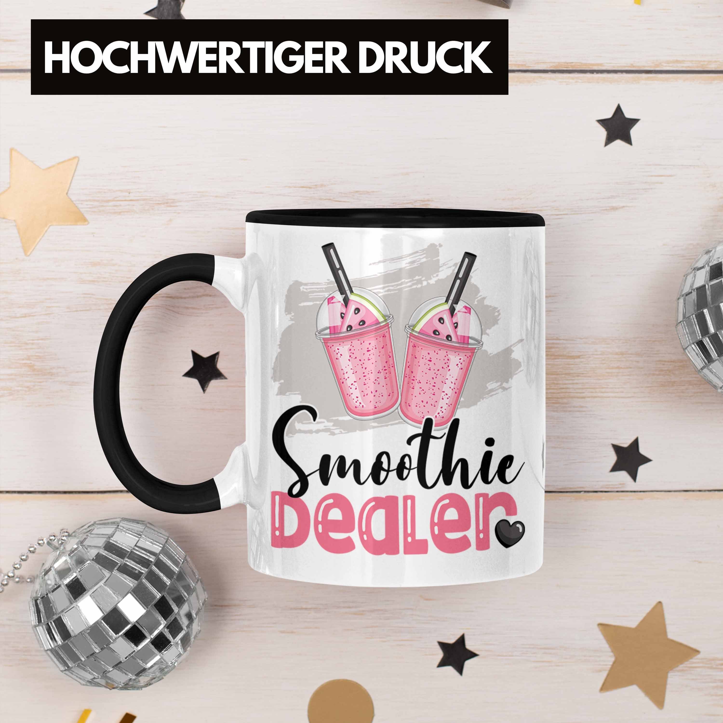 Trendation Geschenk Dealer für Tasse Smoothieverkäufer Spruch Schwarz Smoothie Tasse Geburtstag