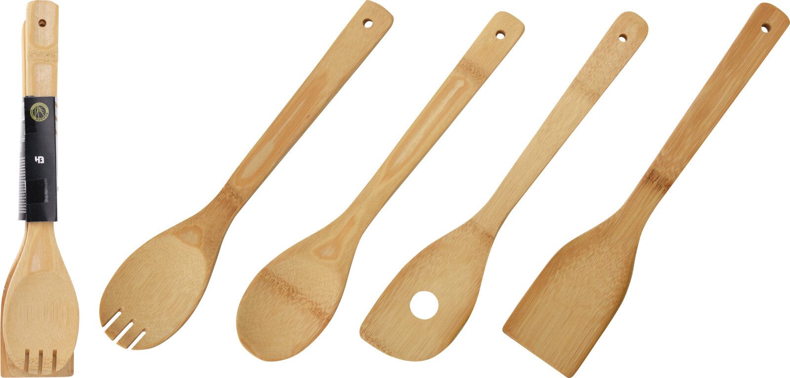 Koopman Kochlöffel Küchenbesteck Bambus Kochzubehör 4 Tlg. Set, 4tlg, Kochbesteck, Küchenbesteck, Bambus, Küchenutensilien 30cm