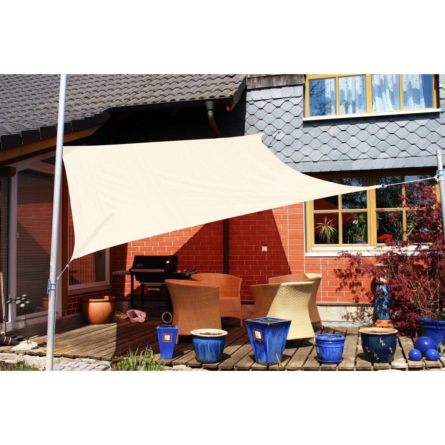 Sonnensegel 3,6 x 3,6 m Quadrat