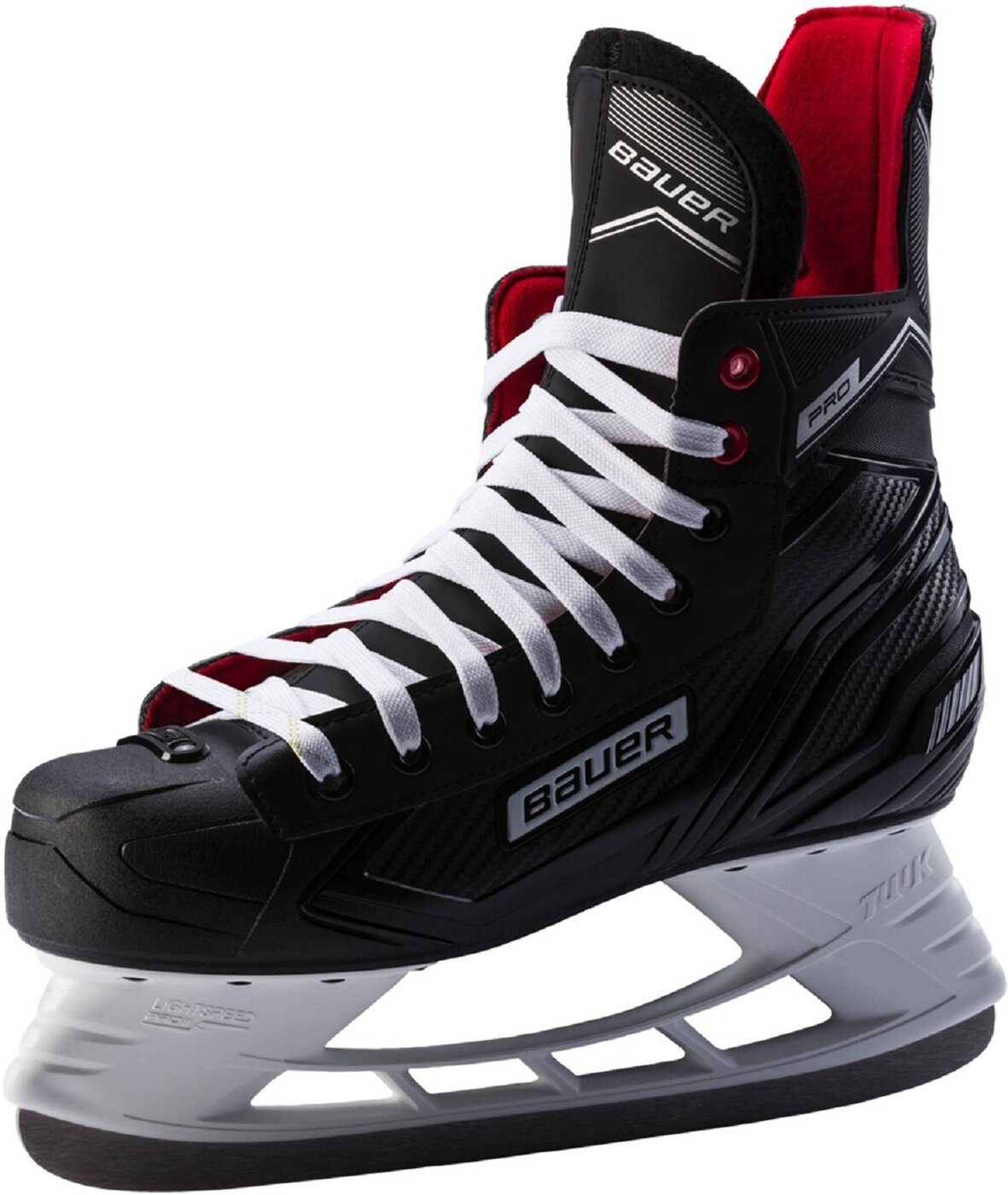 Bauer Schlittschuhe Ju.-Eishockey-Schuh Pro Skate SCHWARZ-WEISS-ROT-SI
