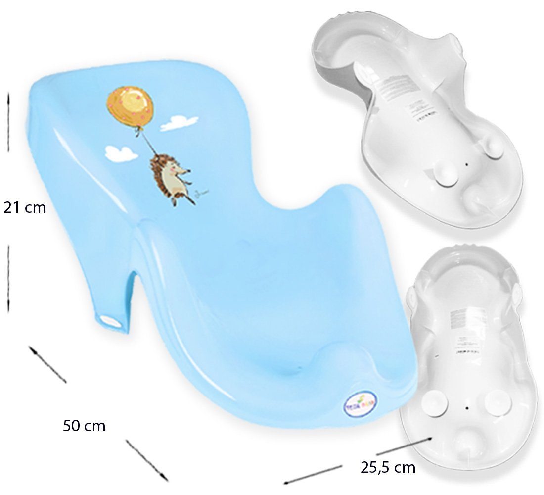 Tega-Baby Babybadewanne 3 Weiss cm, in + - Badesitz FOREST 86 **Babywanne Blau + Babybadeset ** Wanne Premium-Set), Ständer (Made Set Teile +Ständer Europe