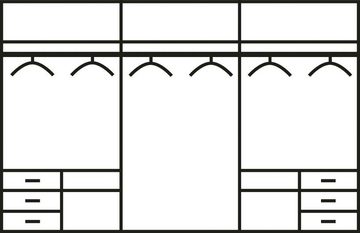 Wimex Schwebetürenschrank Level by fresh to go mit Glastüren und Synchronöffnung