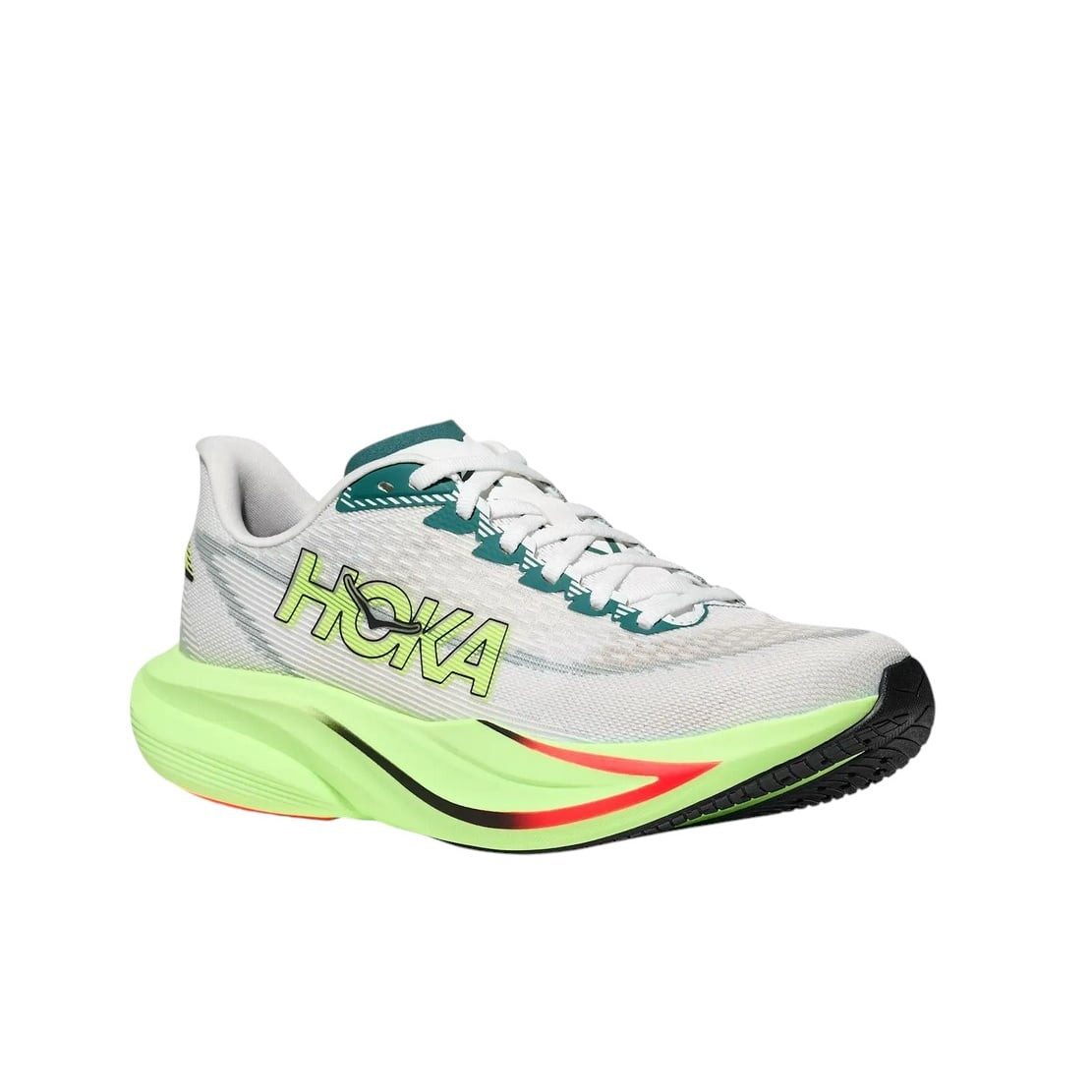 Hoka One One Mach 7 (Dämpfung) hellgrau/neongrün Herren Laufschuh