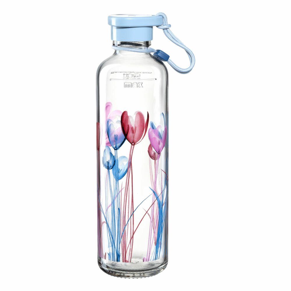 LEONARDO Trinkflasche In Giro Flower, 750 ml, Hellblau, ideal für den Alltag