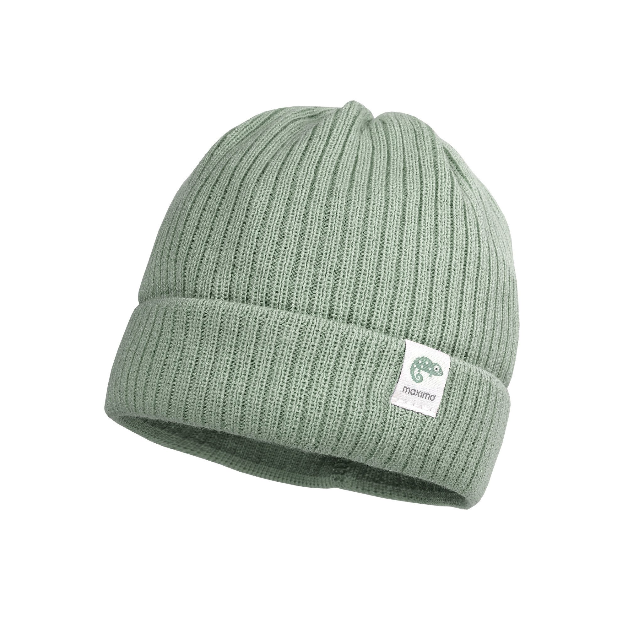 Strickmütze GOTS BABY-Beanie, Rippe Umschlag