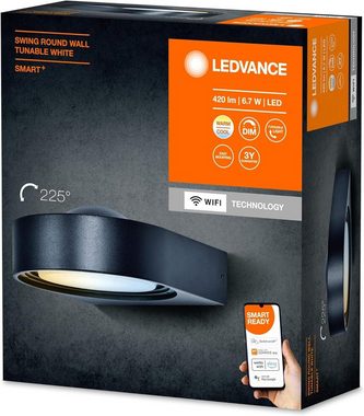 Ledvance Wandleuchte LEDVANCE SMART+ Outdoor WiFi Wandleuchte, Weißtöne, Dimmbar, Einfache Montage, Wetterfest
