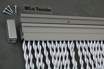 La Tenda Insektenschutz-Vorhang La Tenda RIVA 2 Streifenvorhang weiß, 90 x 210 cm, PVC - Länge und Breite individuell kürzbar