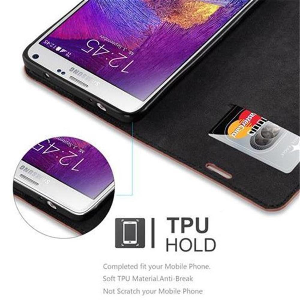 Cadorabo Handyhülle für Samsung Galaxy NOTE 4 Hülle Samsung Galaxy NOTE 4, Hülle Schutzhülle mit Standfunktion, Magnetverschluss und Kartenfach