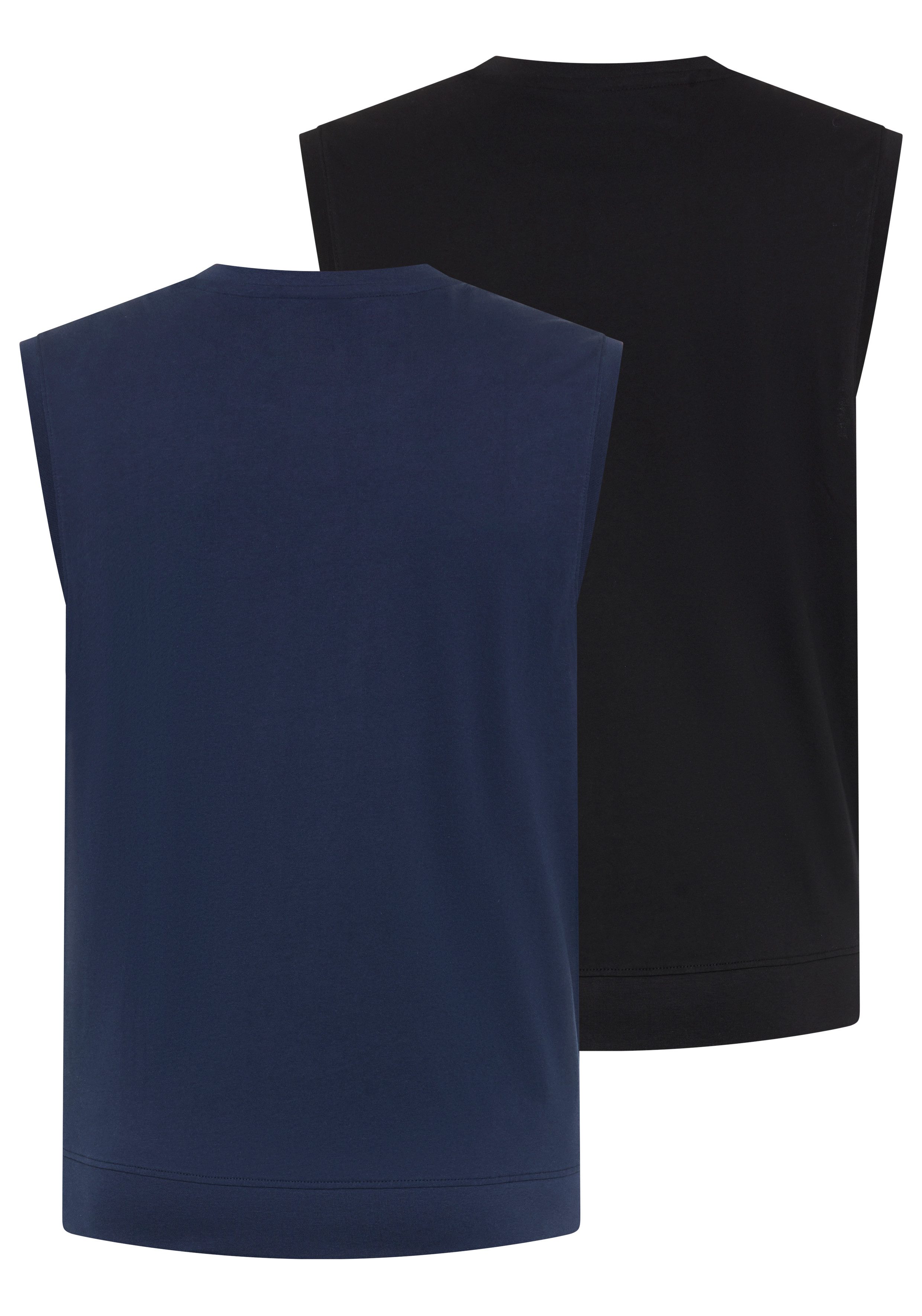 Man's World Plus Muscleshirt auch in Grosse Größen bis Gr. 7XL Bauch-Fit (2er-Pack) Regular Fit, Rundhalsausschnitt, Rippbündchen am Rumpfabschluss
