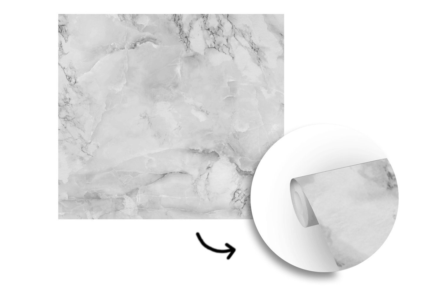 oder (5 - Weiß, Vinyl Marmor Textur für Fototapete Matt, bedruckt, Schlafzimmer, Chic MuchoWow - St), Wandtapete Tapete Wohnzimmer -