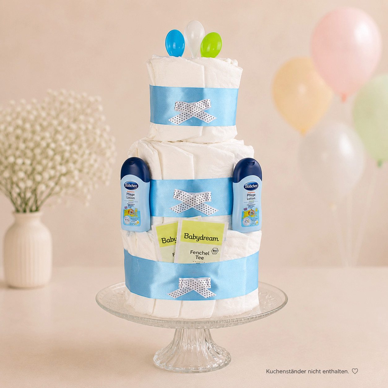 dubistda-WINDELTORTEN- Neugeborenen-Geschenkset Windeltorte Basic, Geschenk zur Geburt Babyparty und Babyshower
