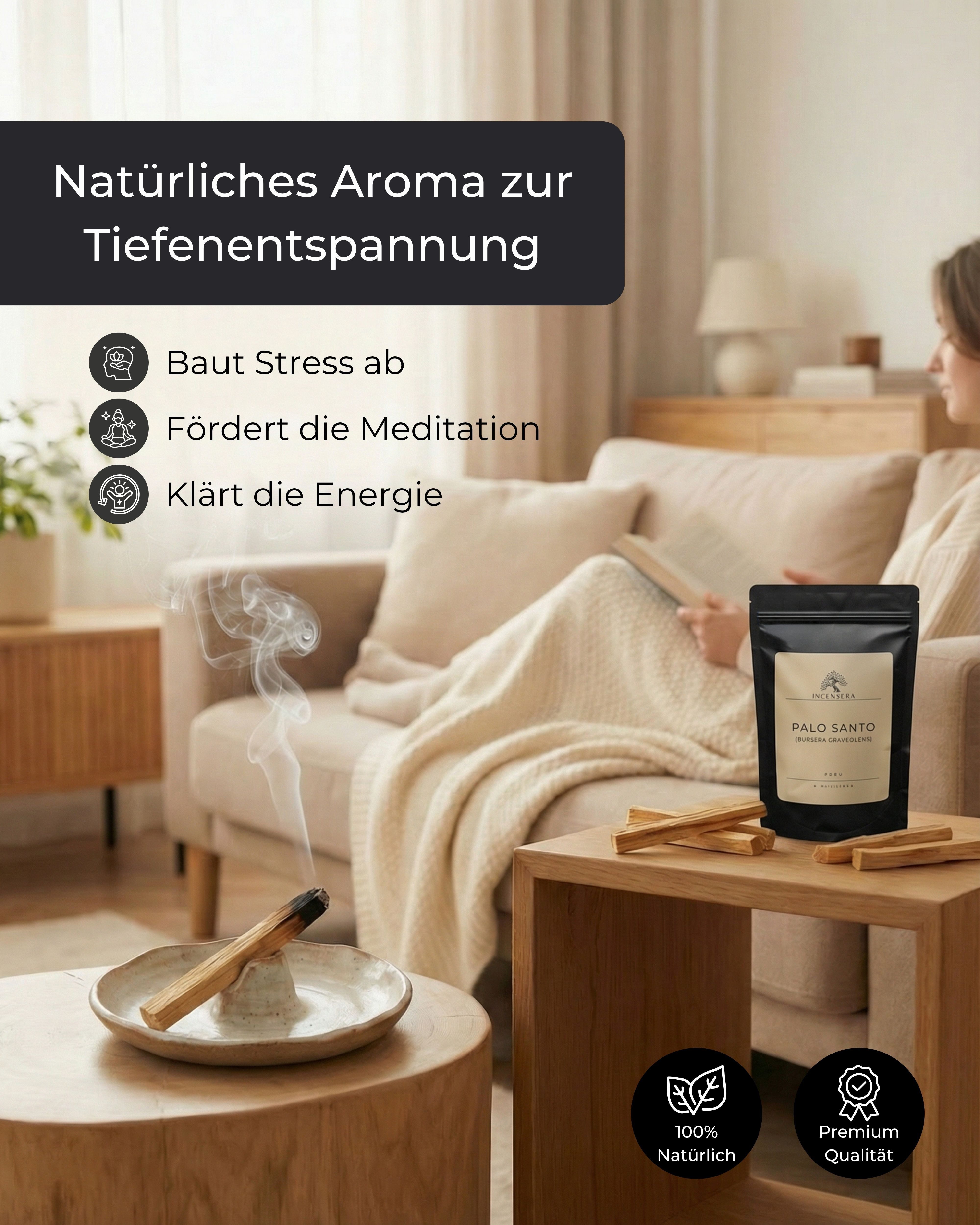 Incensera Räucherstäbchen-Halter Palo Santo Holz Sticks, Räucherholz heiliges Holz Duftholz Holy Wood, (8 St), naturbelassen, unbehandelt, ohne Zusätze, natürlich gefallen
