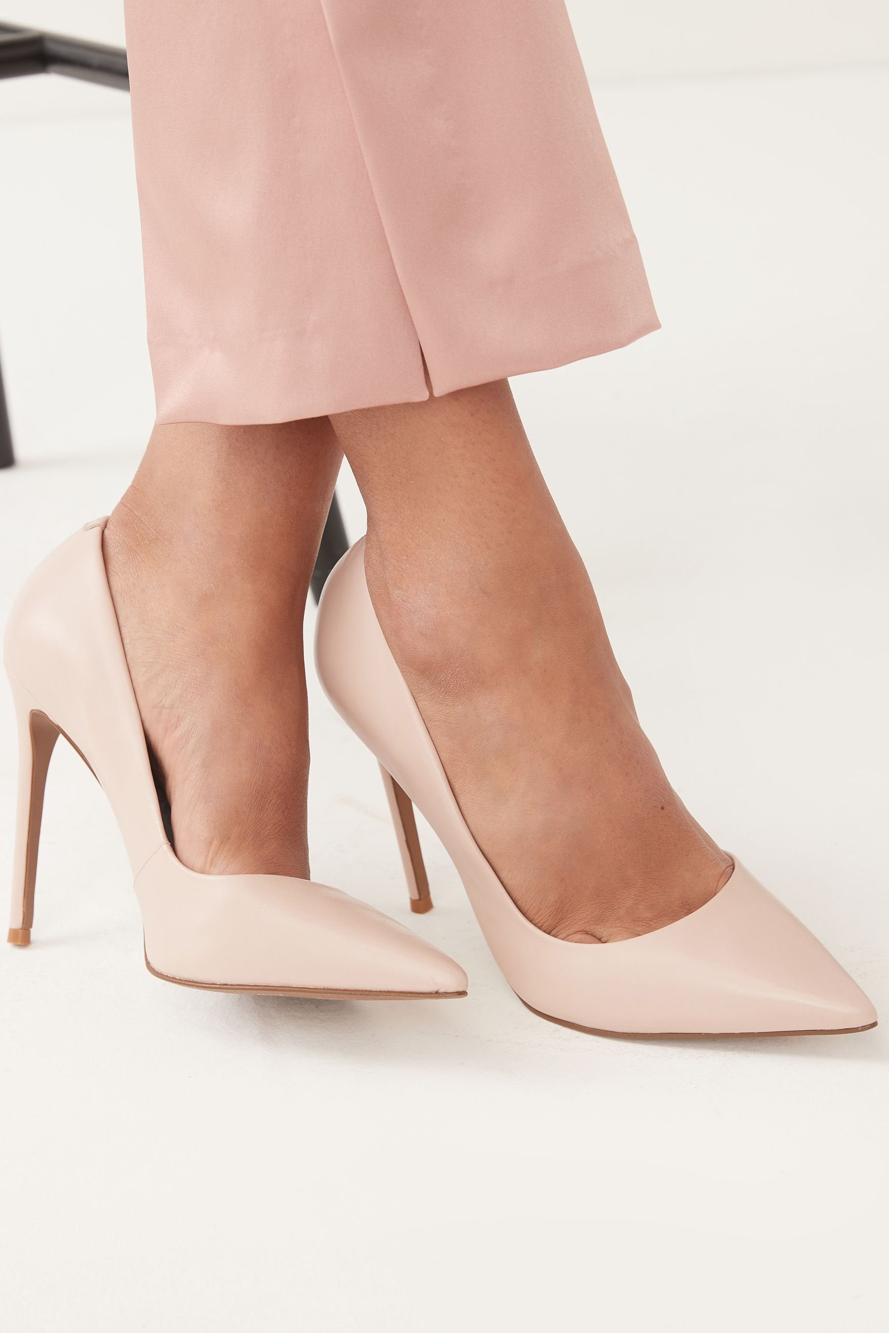 Nougat aus Next Pink Pumps Leder (1-tlg) Signature Pumps