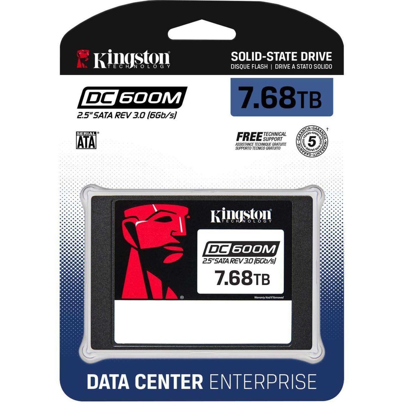 Kingston DC600ME 7.68TB SATA SSD Enterprise 2.5 Zoll 7680GB interne SSD (7,68 TB) 2,5 Zoll" 560 MB/S Lesegeschwindigkeit, 530 MB/S Schreibgeschwindigkeit, TCG Opal 2.0, AES 256 Bit, Power Loss Protection, DRAM Cache