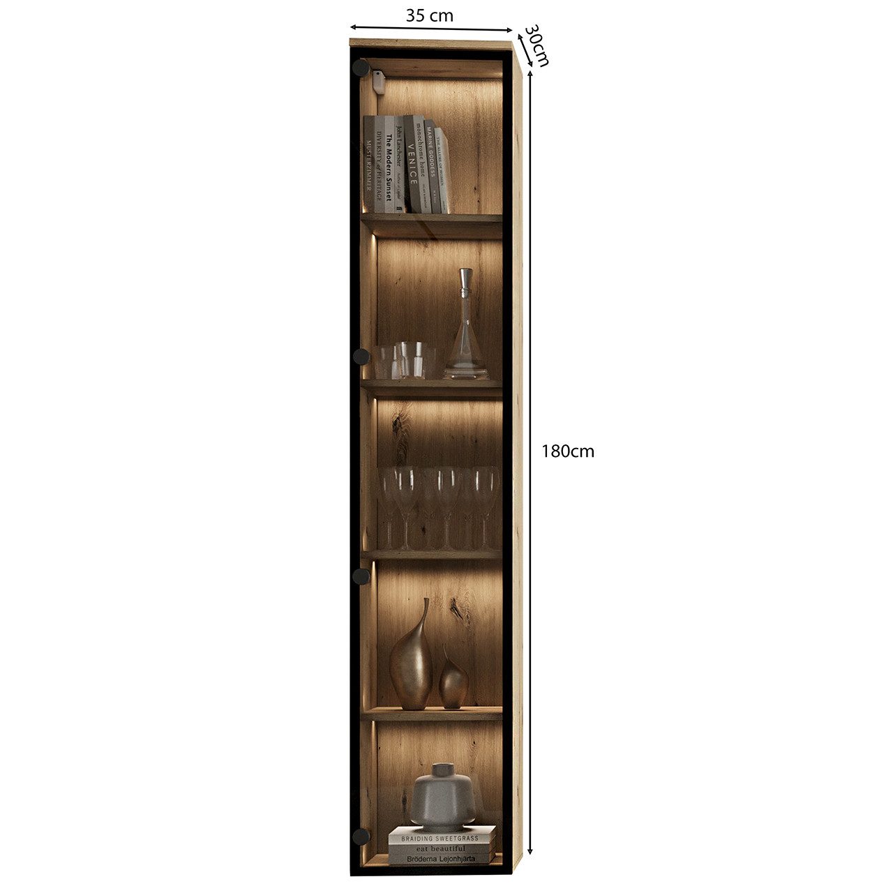 MOEBLINE Glasvitrine Hängevitrine FIVO 03 Artisan günstig online kaufen