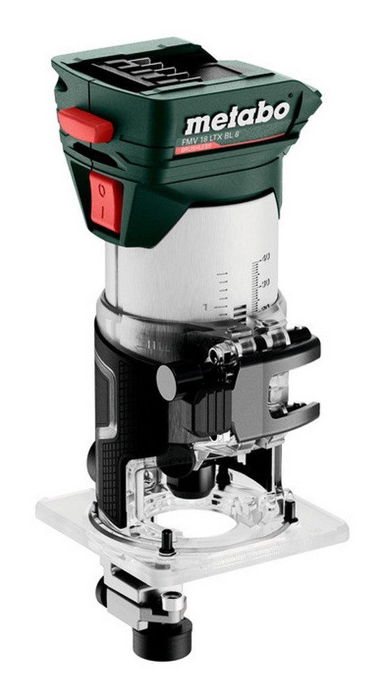 metabo Akku-Fräse FMV 18 LTX BL 8, 18 in V, Kantenfräse 2 x 4 Ah LiHD in metaBOX 145 L