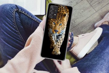 MuchoWow Handyhülle Leopard - Tiere - Porträt - Wildtiere - Schwarz, Phone Case, Handyhülle Samsung Galaxy A53, Silikon, Schutzhülle