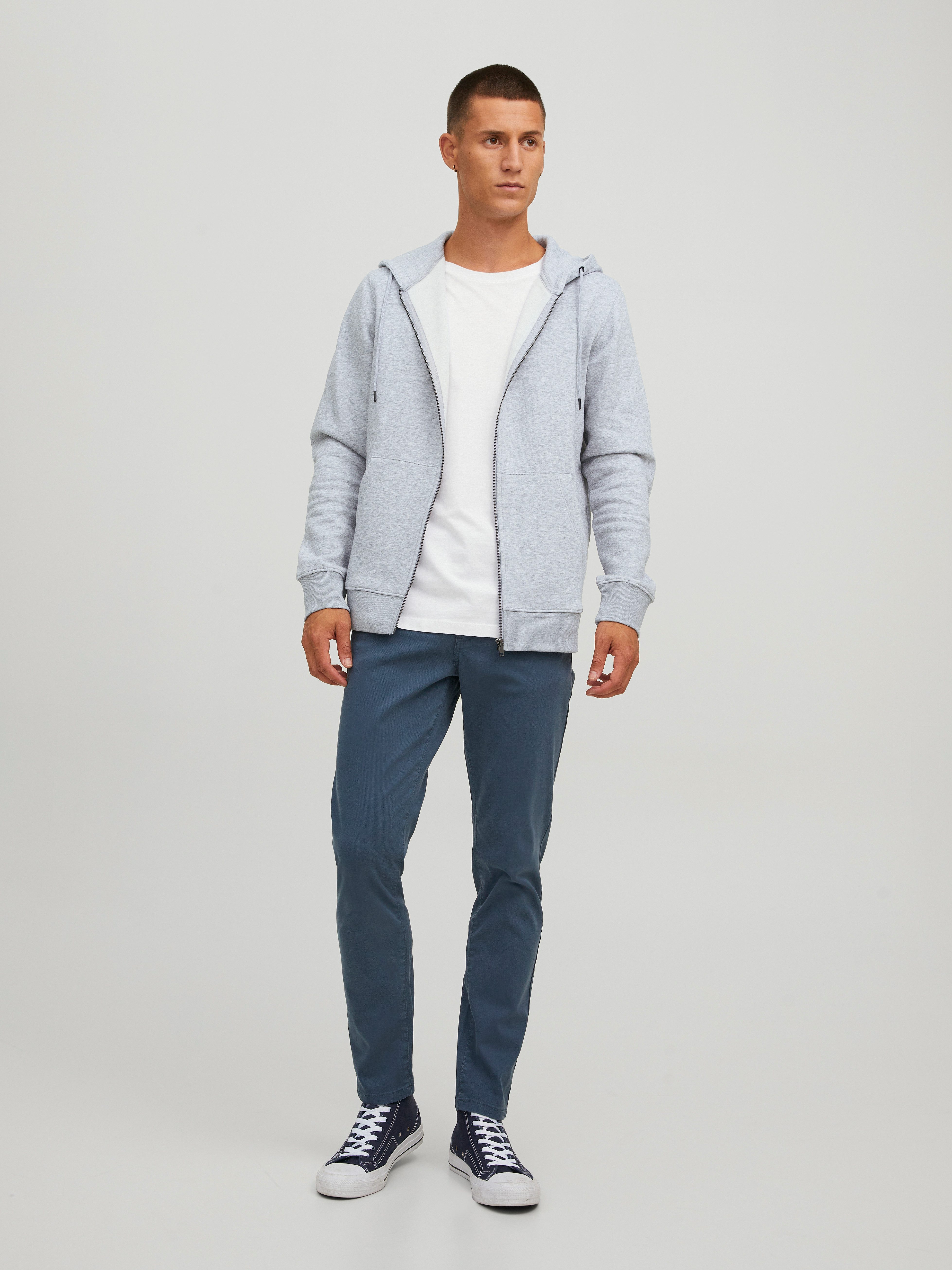 Jack & Jones Kapuzensweatjacke JJEBRADLEY mit Kapuze, ideal für kalte Jahreszeit Materialmix, relaxed fit