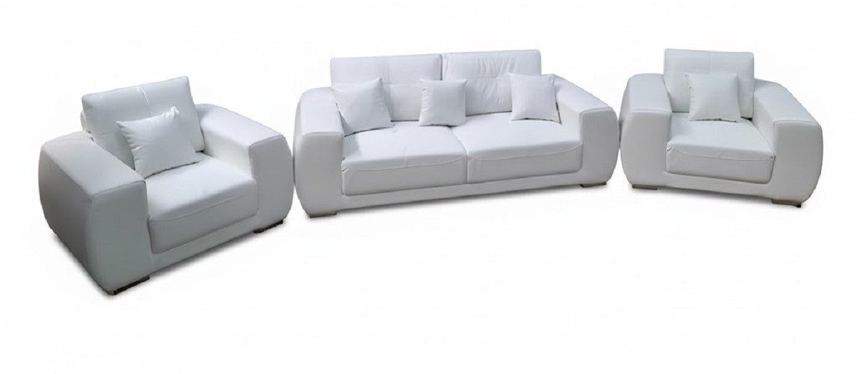 JVmoebel Polstergarnitur Exklusive Leder Sofagarnitur – Modernes Couch Set 3+1+1 Sofort, (3+1+1 Sitzer)