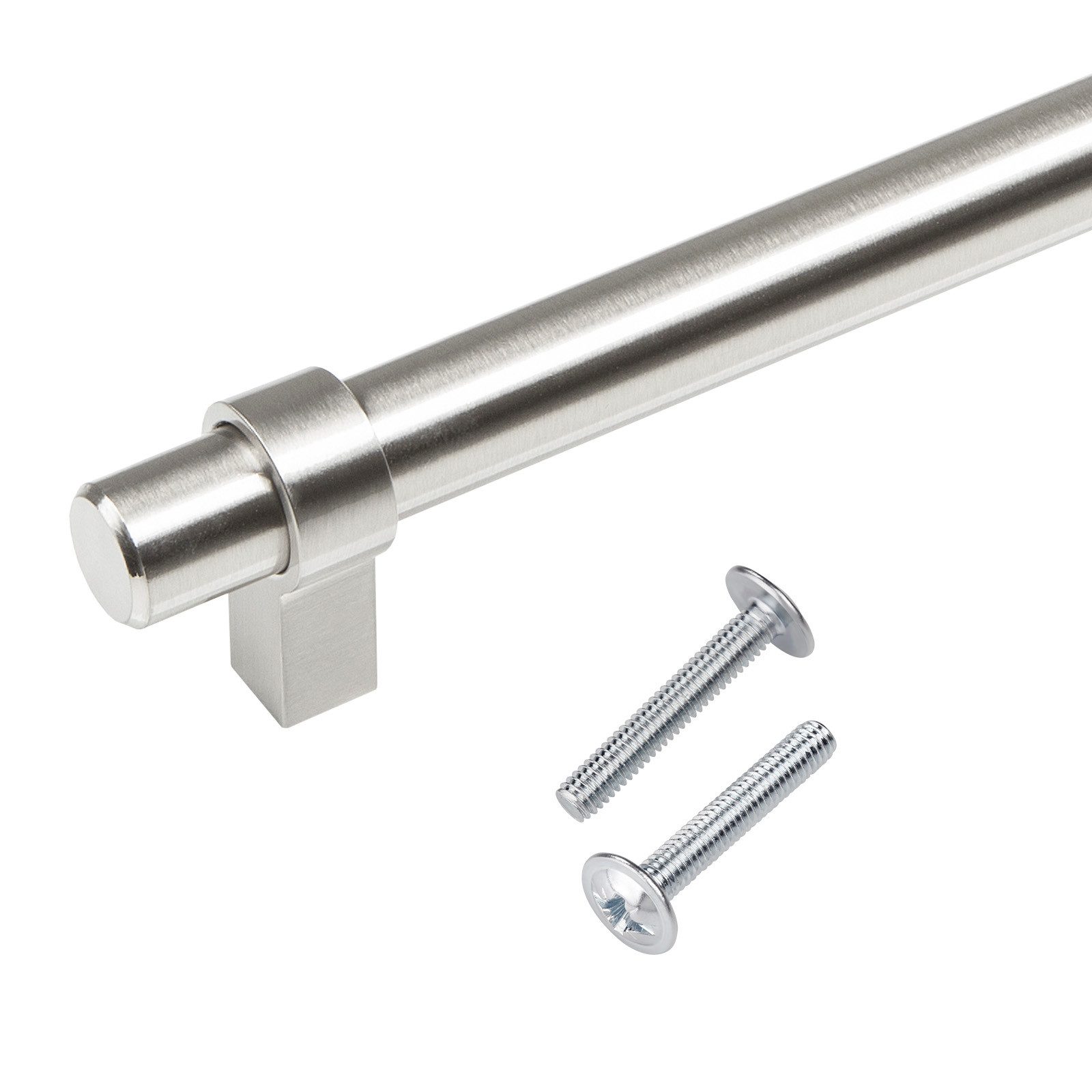 SO-TECH® Möbelgriff Stangengriff G20, Durchm. 14 mm, verschiedene Längen (1-St), Edelstahloptik, Lochabstand 128 mm, 1 Griff mit Schrauben