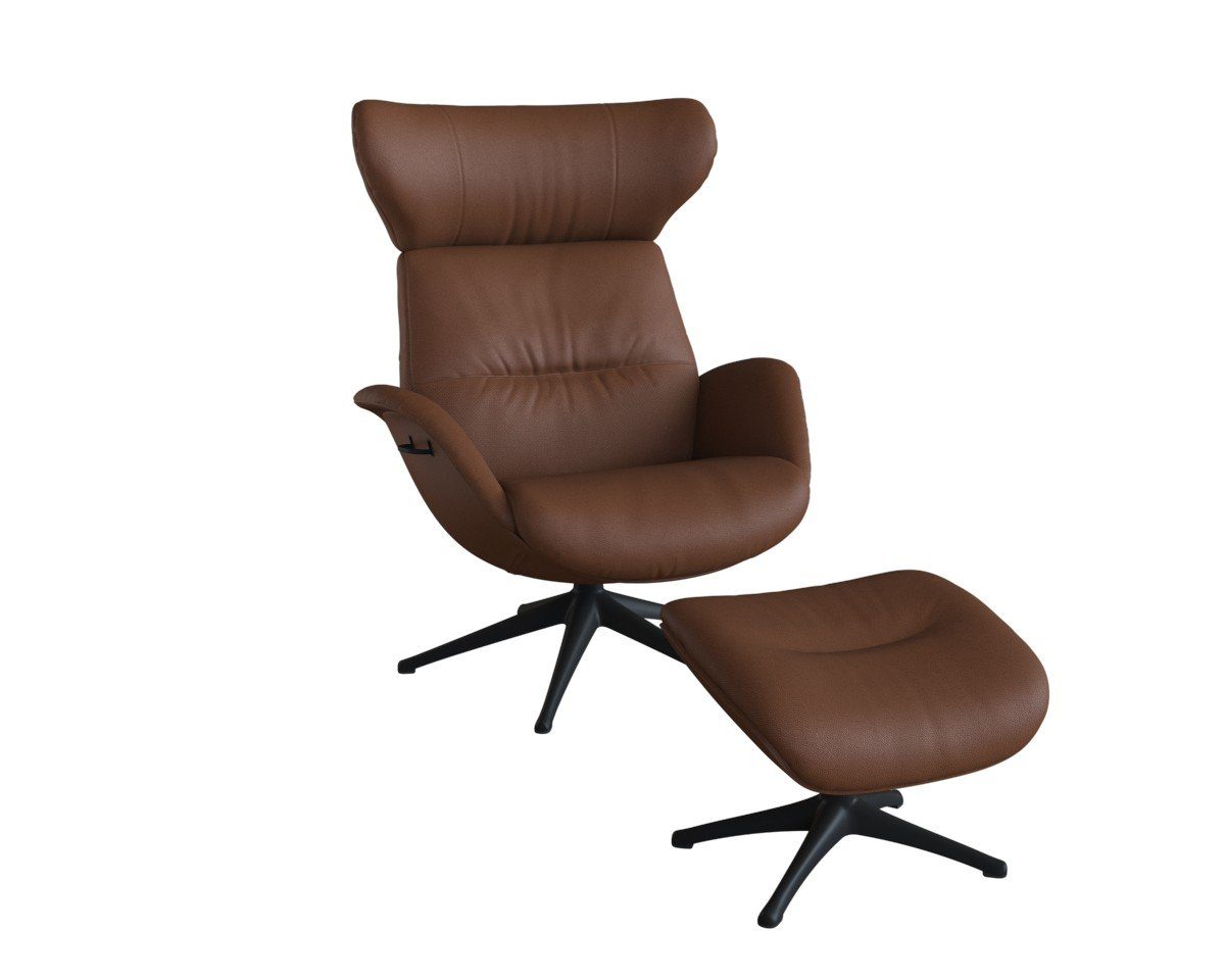 FLEXLUX Relaxsessel Fernsehsessel More, ergonomisch, drehbar, robuster Fuß, Scandi, Premium Komfort, Rücken- & Kopfteilverstellung, drehbar, Fuß schwarz