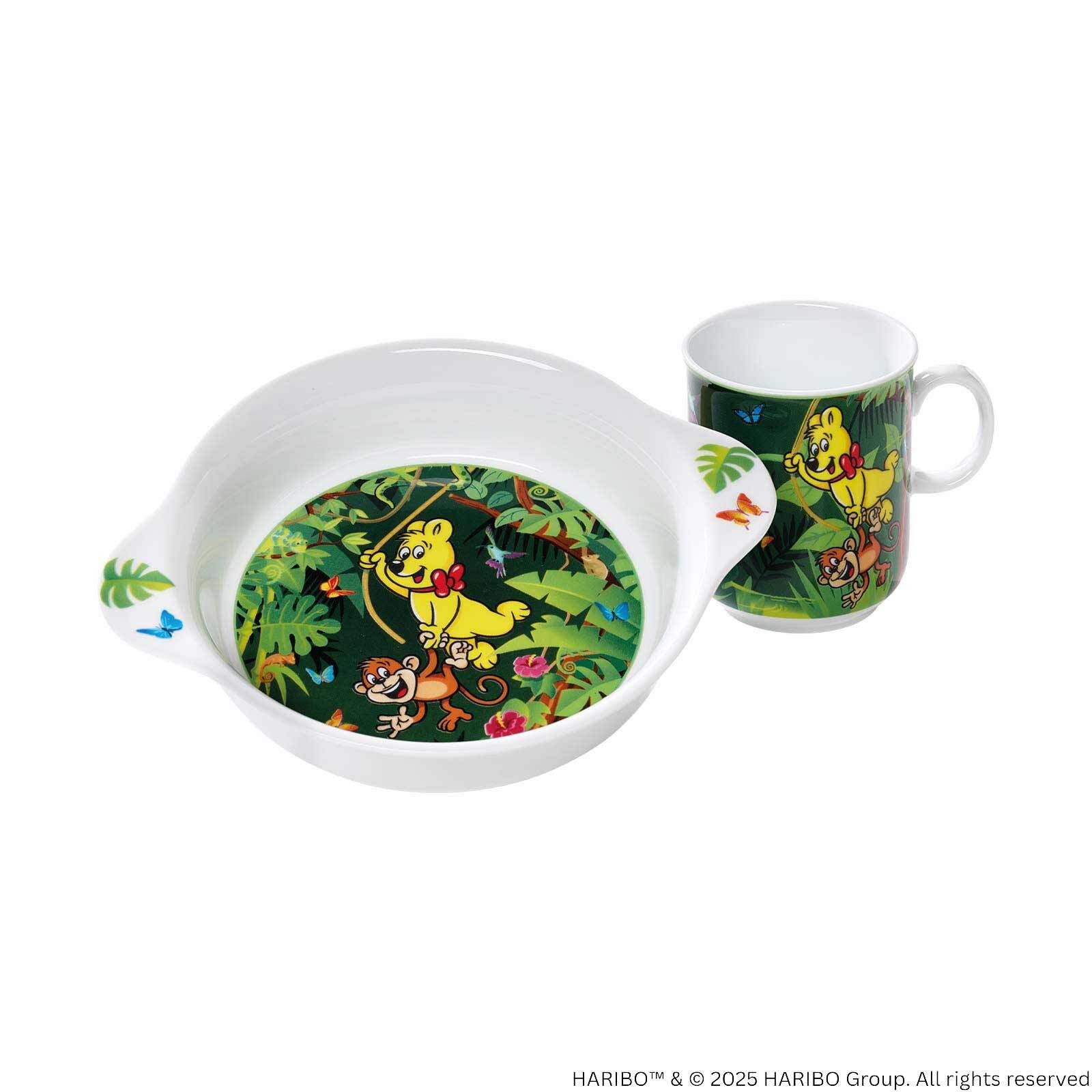 Ritzenhoff & Breker Kindergeschirr-Set Haribo Jungle Kindergeschirr-Set (2-tlg), 1 Personen, Porzellan