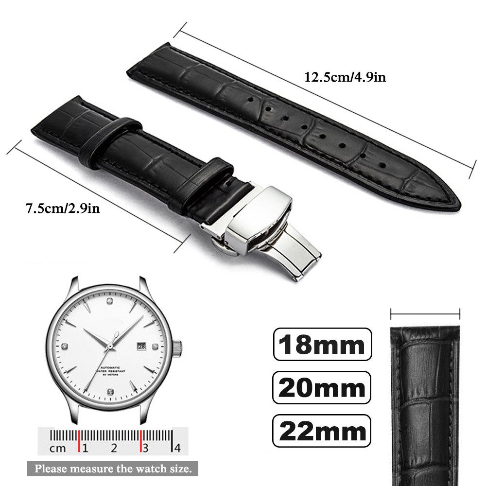 BTTO Smartwatch-Armband Leder Uhrenarmband mit Edelstahl günstig online kaufen
