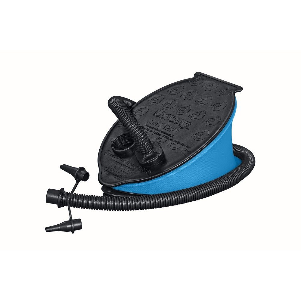 BESTWAY Fußpumpe Tretpumpe Luftpumpe Campingpumpe (Spar-Set, 1-tlg., 23 x 15 cm kompakt), 3 Wechselaufsätze, Aufpumpen & Absaugen, 0,8 l, 3 PSI