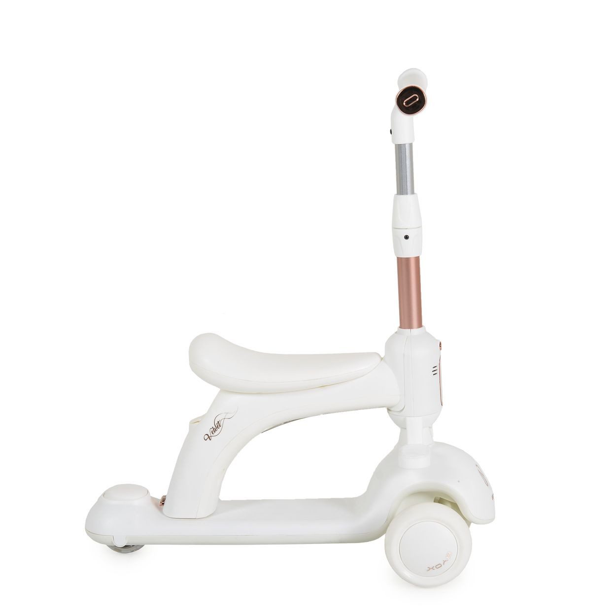 Byox Cityroller Kinderroller Velvet Royal 2in1, Laufrad Musik- und Lichteffekte Fußstütze
