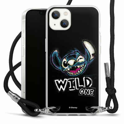 DeinDesign Handyhülle Lilo & Stitch Offizielles Lizenzprodukt Disney Wild One Stitch, Apple iPhone 13 Handykette Hülle mit Band Case zum Umhängen