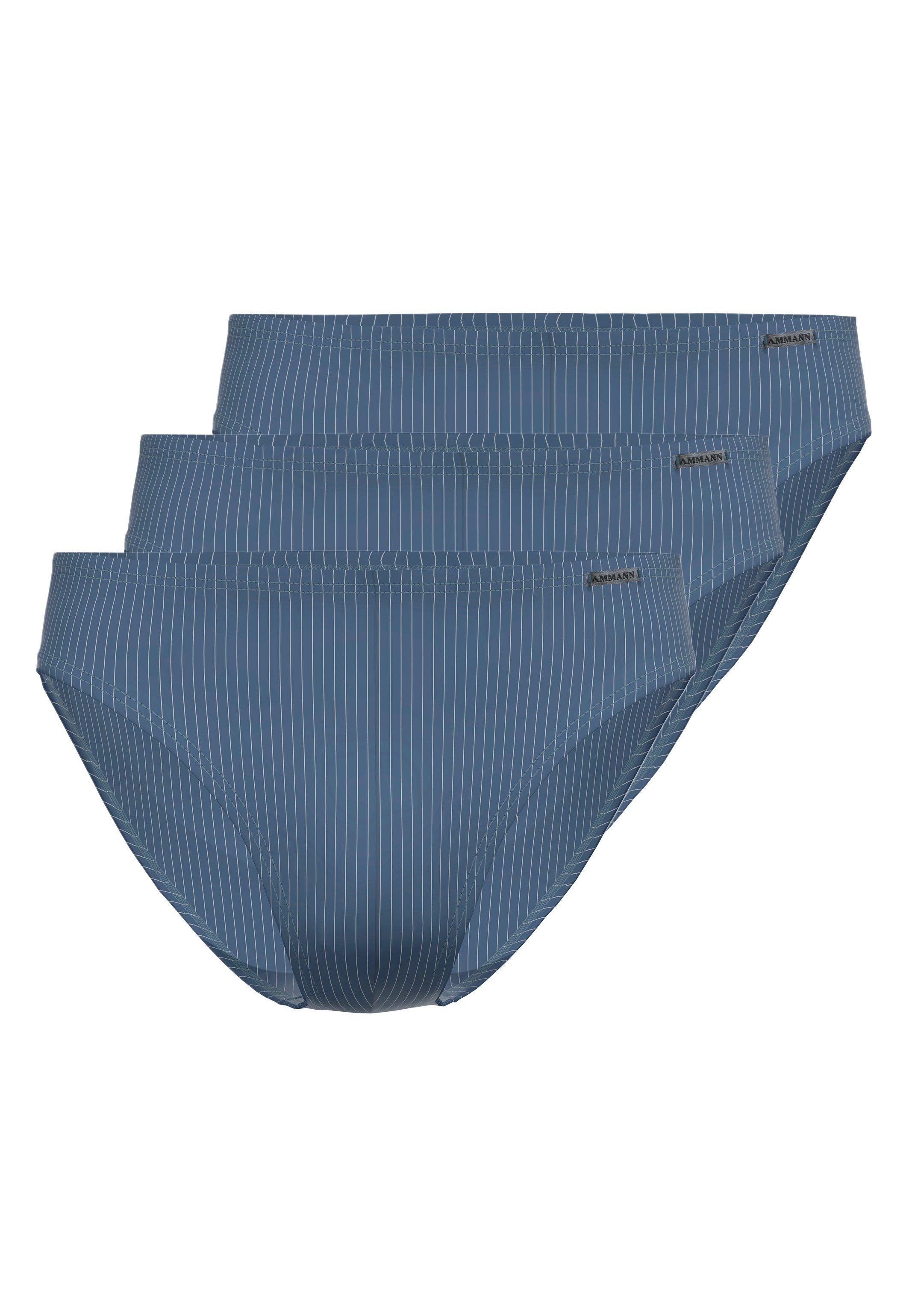 Ammann Slip 3er Pack Smart & Stripes (Spar-Set, 3-St) Mini Slip / Unterhose - Baumwolle - ohne Eingriff - Atmungsaktiv
